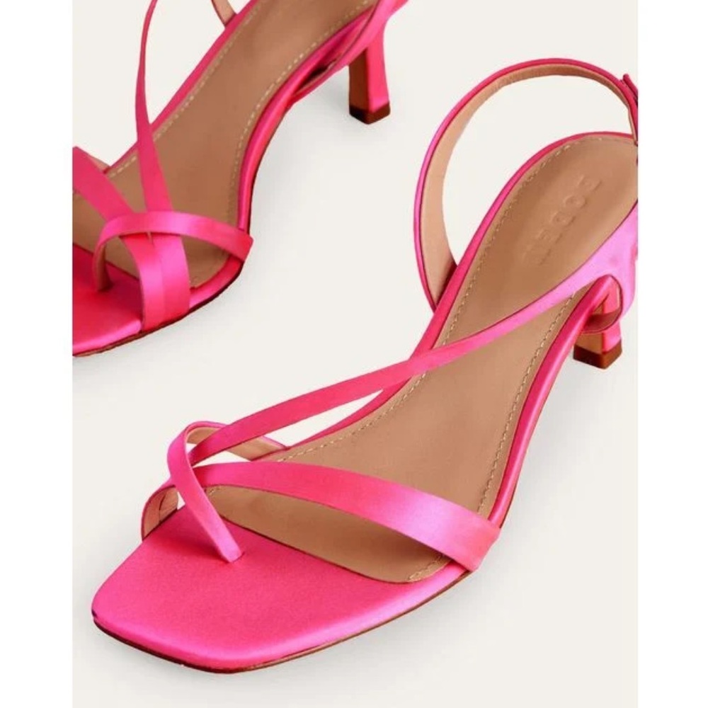 Boden pink satin low heel sandal
